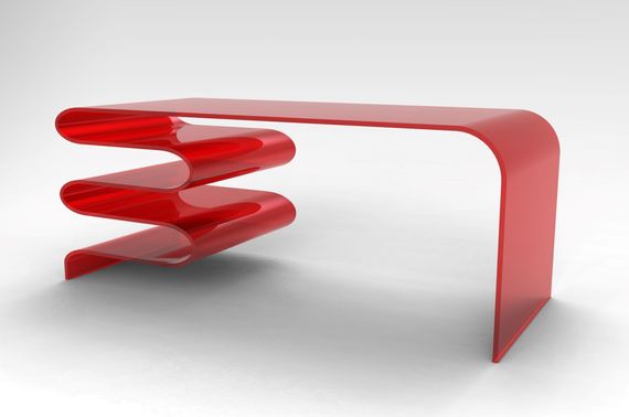 特殊な形の樹脂机